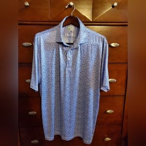 Tailorbyrd Men Square Silver Gray and White Polo Shirt